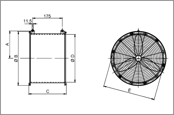 EFG 25 E IM0000792.PNG Skleníkový ventilátor, DN 250, jednofázový