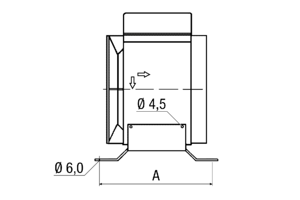FUM 25 IM0001019.PNG Upevňovací patka pro montáž ventilátorů ERM na stěny, stropy nebo konzole, DN 250