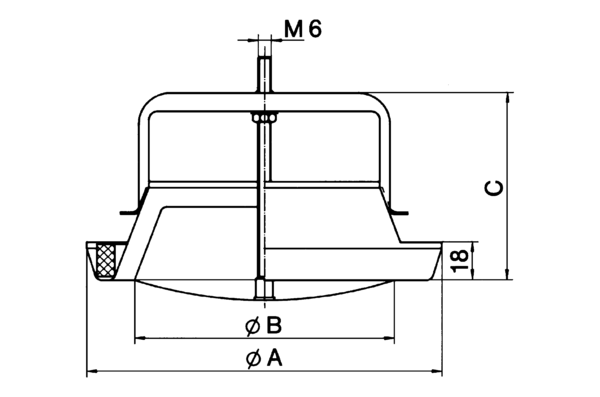 TM 15 IM0001135.PNG Disk-ventil za odsisni zrak, čelični lim emajlirani bijeli, s ugradbenim okvirom, DN 150, za kućnu ventilaciju maks. 150 m³/h (uzmite u obzir padove tlaka i vrijednosti buke)