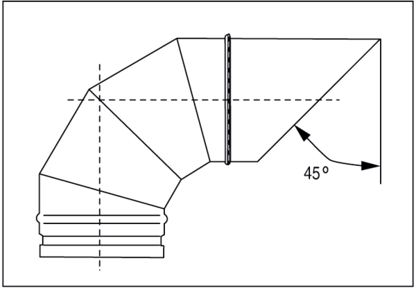 ASB 80 IM0001179.PNG 90°-Ausblasebogen mit Rollringdichtung und Schutzgitter für Wickelfalzrohre, DN 80