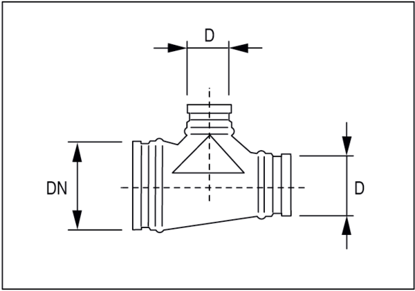 ABR 160-125 IM0001195.PNG Детали ответвления с переходниками 90° с роликовым кольцевым уплотнением для спирально-навивных труб, DN 160 / 125