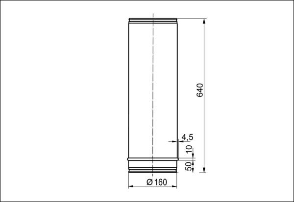 BA 160-0 IM0001260.PNG Fire protection compensating element without connection socket, sheet steel, DN 160