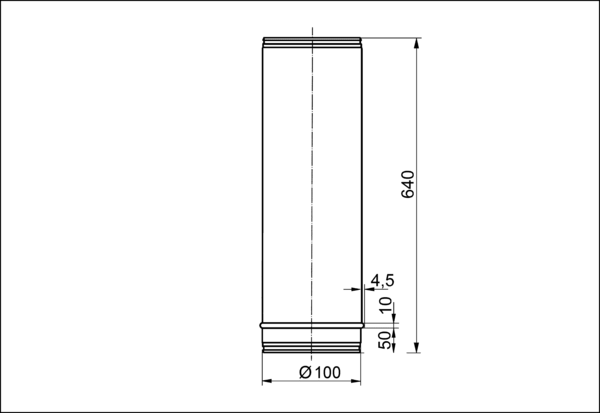 BA 100-0 IM0001266.PNG Fire protection compensating element without connection socket, sheet steel, DN 100