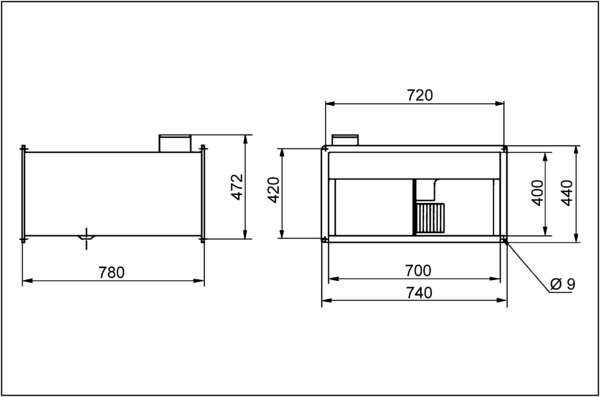 DPK 35/4 IM0001525.PNG Ventilateur centrifuge pour gaine rectangulaire, courant triphasé