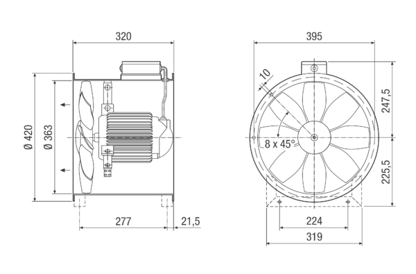 EZR 35/4 B IM0001714.PNG Axial duct fan, DN 350, alternating current