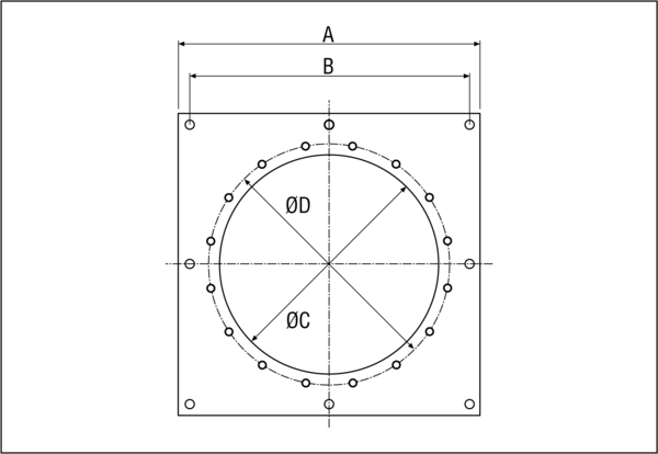 QW 125 IM0006068.PNG Square wall plate for the installation of DAS 125 fans