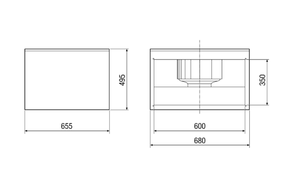 DSK 31/4 IM0006585.PNG Ventilateur centrifuge insonorisé pour gaine rectangulaire, courant triphasé, dimensions de la gaine 600 mm x 350 mm