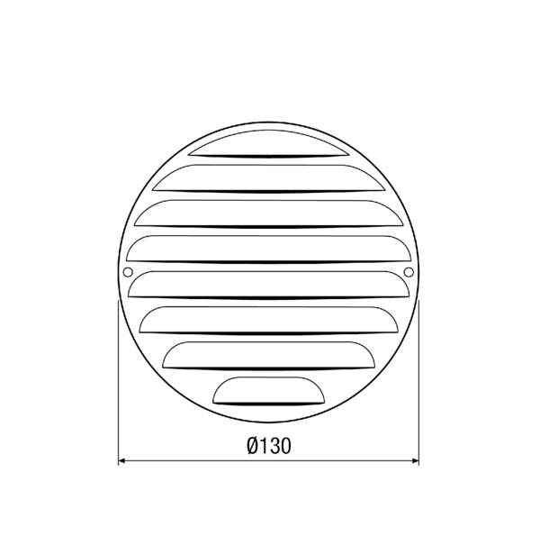 MGR 80/125 alu IM0008351.PNG Round external grille for DN 80 to DN 125 ducts, aluminium