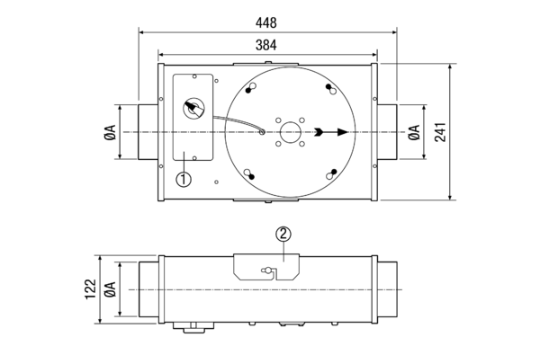 EFR 12 IM0008431.PNG Centrifugal flat box with 1 speed, DN 125