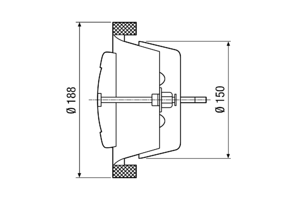 TFA 15 IM0011445.PNG Тарельчатый клапан для вытяжного воздуха, листовая сталь, белая, DN 150, для квартирной вентиляции, макс. 150 м³/ч, необходима встраиваемая рамка EBR-D 15