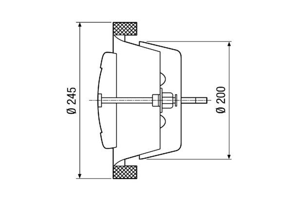 TFA 20 IM0011449.PNG Тарельчатый клапан для вытяжного воздуха, листовая сталь, белая, DN 200, для квартирной вентиляции, макс. 200 м³/ч, необходима встраиваемая рамка EBR-D 20