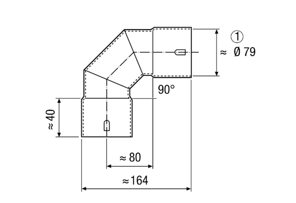 MF-B75 IM0013980.PNG 90° sheet metal segment elbow for MF-F75 flexible steel duct