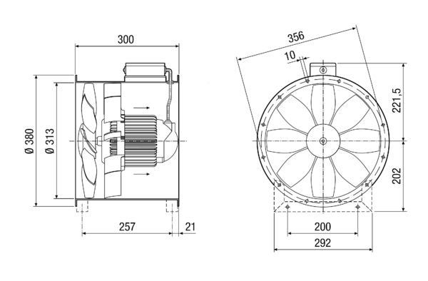 EZL 30/2 B IM0014282.PNG Axial duct fan, DN 300, alternating current