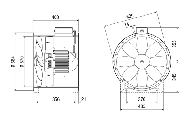 DZL 56/4 B IM0014292.PNG Axial duct fan, DN 560, three-phase AC