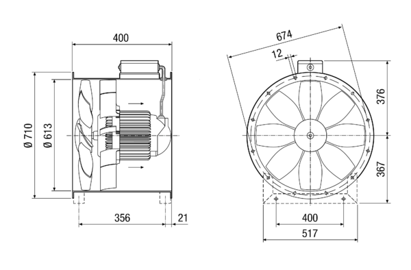DZL 60/6 B IM0014294.PNG Axial duct fan, DN 600, three-phase AC