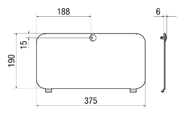 WS-FVA 160 IM0016662.PNG Filter locking covers for WS 160 Flat centralised ventilation units