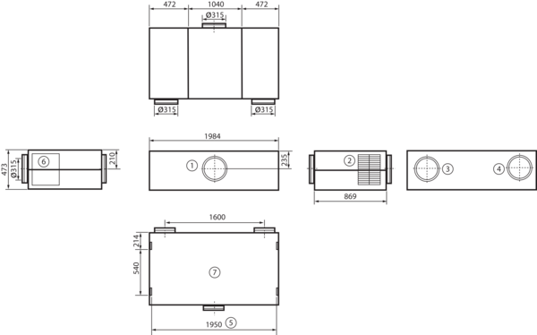 geniovent.x 900 H W-G-K1 IM0016882.PNG Dezentrales RLT Gerät mit sehr hoher Wärmerückgewinnung.  Mit Kreuz-Gegenstrom-Wärmetauscher und Vorheizregister, Außen- und Fortluftanschlüsse auf der Rückseite, Zuluft über Kanal, Abluft am Gerät, Abluftseite und Elektroseite mit Paneele verkleidet. CO2-Sensor im Gerät integriert. Mit App zur mobilen Geräte-Ansteuerung