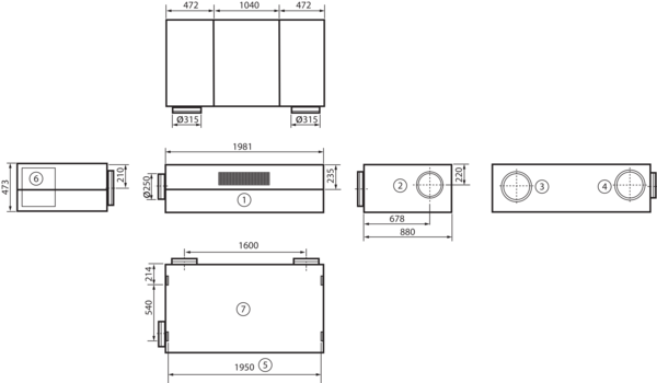 geniovent.x 900 H W-E-K2 IM0016883.PNG Dezentrales RLT Gerät mit sehr hoher Wärmerückgewinnung.  Mit Enthalpie-Wärmetauscher, Außen- und Fortluftanschlüsse auf der Rückseite, Abluft über Kanal, Zuluft am Gerät, Zuluftseite und Elektroseite mit Paneele verkleidet. CO2-Sensor im Gerät integriert. Mit App zur mobilen Geräte-Ansteuerung