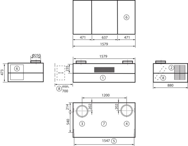 geniovent.x 600 H D-E-SO IM0016890.PNG Dezentrales RLT Gerät mit sehr hoher Wärmerückgewinnung.  Mit Enthalpie-Wärmetauscher, Außen- und Fortluftanschlüsse nach oben, Ausblasung oben, komplett verkleidet. CO2-Sensor im Gerät integriert. Mit App zur mobilen Geräte-Ansteuerung