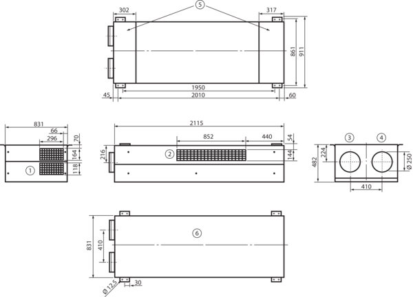 geniovent.x 600 F L-G-SO IM0017261.PNG Dezentrales RLT Gerät mit sehr hoher Wärmerückgewinnung. Mit Kreuz-Gegenstrom-Wärmetauscher und Vorheizregister, Außen- und Fortluftanschlüsse links, Ausblas oben, CO2-Sensor im Gerät integriert. Mit App zur mobilen Geräte-Ansteuerung