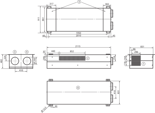 geniovent.x 600 F R-G-SO IM0017263.PNG Dezentrales RLT Gerät mit sehr hoher Wärmerückgewinnung. Mit Kreuz-Gegenstrom-Wärmetauscher und Vorheizregister, Außen- und Fortluftanschlüsse rechts, Ausblas oben, CO2-Sensor im Gerät integriert. Mit App zur mobilen Geräte-Ansteuerung