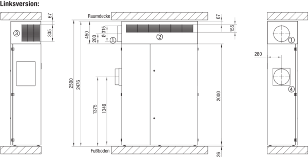 TB GVX600/900S L IM0019848.PNG Topbox Standard für geniovent.x 600/900 S BL (Brüstungsvarianten mit seitlichem Außenluftanschluss nach links). Die geniovent.x 600/900 Topbox Standard-L ist nur in Verbindung mit dem Lüftungskompaktgerät geniovent.x 600/900 S BL verwendbar!