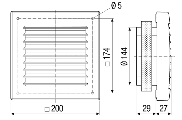 SG 150/1 IM0020172.PNG Пластмассовая наружная решетка для приточно-вытяжной вентиляции, DN 150, цвет белый
