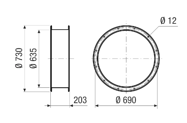 ELI 63 IM0020983.PNG Flexible coupling for sound- and vibration-damped installation, DN 630