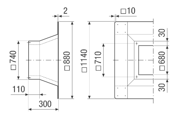 SOFI 50-56 IM0021220.PNG Izolovaný sokl pro montáž střešních ventilátorů na ploché střechy, DN 500-560
