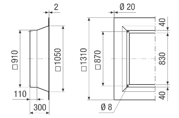 SOFI 80-90 IM0021222.PNG Izolowana podstawa do montażu wentylatorów dachowych na dachach płaskich, DN 800 – 900