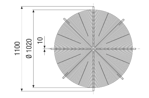 SGRI 100 IM0021277.PNG Kruhová ochranná mřížka kovová, šedá, DN 1000