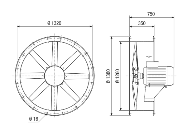 DAR 125/8 4 IM0021608.PNG Axial duct fan, DN 1250, three-phase AC, nominal power 4 kW