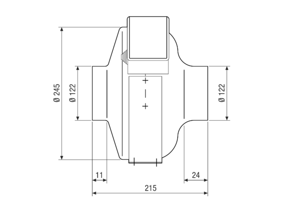 ERR 12/1 EC IM0021766.PNG Ventilateur centrifuge pour gaine ronde, DN 125, moteur à technologie EC