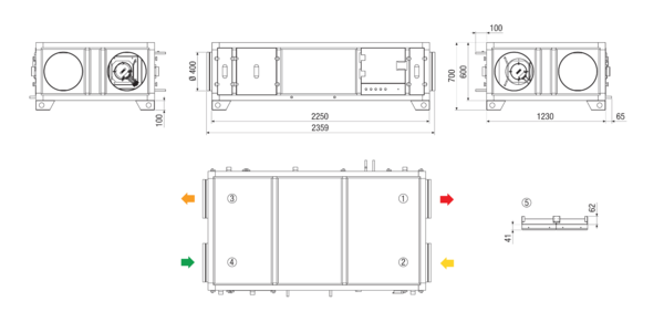 RLT 1600 MV4516HR-PH-WH-Mode 3 IM0022888.PNG Zentrales raumlufttechnisches Kompaktgerät mit Wärmerückgewinnung. Ausführung: Horizontal mit Zu- und Abluftanschluss rechts, druckkonstanter Betrieb, mit Kreuz-Gegenstrom-Wärmetauscher, mit Elektro-Vorheizregister, mit Pumpenwarmwasserregister, Fördervolumen bis 1600 m³/h