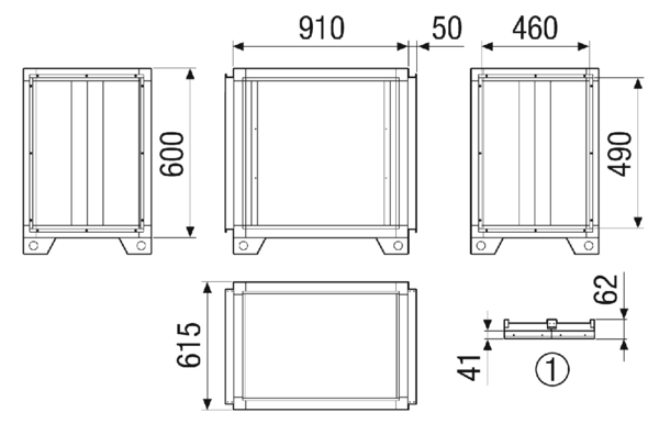 SD-MV4512-H-SL1 IM0023056.PNG Schalldämpfermodul Schalldämpferkulissen nach dem Absorberprinzip, aus abriebfesten und nicht brennbaren Mineralfaserplatten, umlaufend in einem stabilen Blechgehäuse eingefasst, die Oberfläche zusätzlich abgekantet. Nichtbrennbar nach DIN 4102, Klasse A