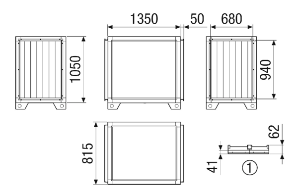 SD-MV4540-H-SL2 IM0023063.PNG Schalldämpfermodul Schalldämpferkulissen nach dem Absorberprinzip, aus abriebfesten und nicht brennbaren Mineralfaserplatten, umlaufend in einem stabilen Blechgehäuse eingefasst, die Oberfläche zusätzlich abgekantet. Nichtbrennbar nach DIN 4102, Klasse A