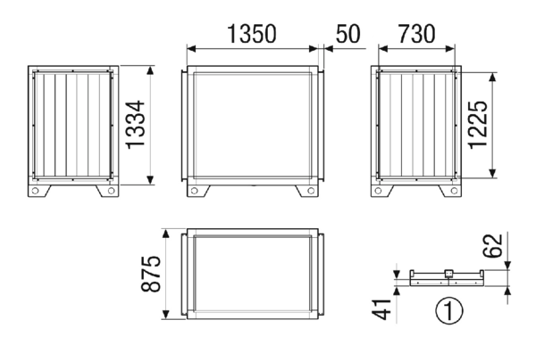 SD-MV4555-H-SL2 IM0023065.PNG Schalldämpfermodul Schalldämpferkulissen nach dem Absorberprinzip, aus abriebfesten und nicht brennbaren Mineralfaserplatten, umlaufend in einem stabilen Blechgehäuse eingefasst, die Oberfläche zusätzlich abgekantet. Nichtbrennbar nach DIN 4102, Klasse A