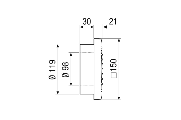 ALD 125 AK IM0023112.PNG Außengitter für ALD 125 A / ALD 125 ZLV 80 dB A-Set, Farbe weiß ähnl. RAL 9016, Kunststoff, witterungs-, UV-beständig