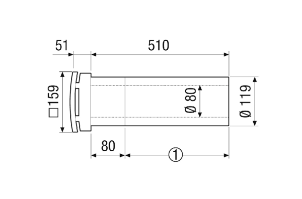 ALD 125 A IM0023116.PNG Ausbau-Set für schallgedämmter Außenluftdurchlass DN 125 zur dezentralen Wohnungsbelüftung mit manuellem Verschluss