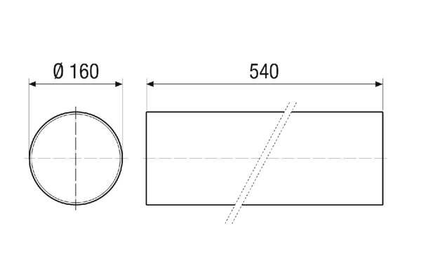 RH 160 IM0023125.PNG Rohbauhülse, DN 160, inkl. 2x Putzschutzdeckel, Material: PVC