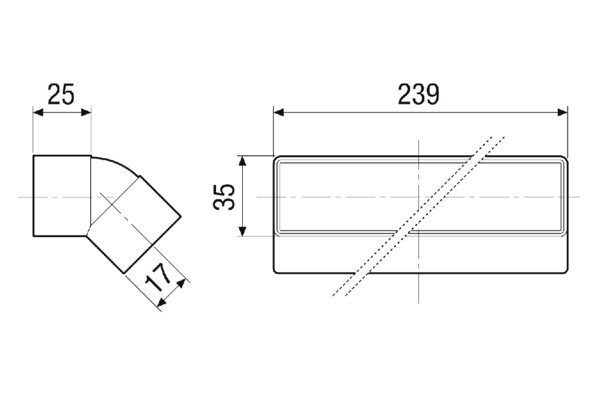 FK-VW-45 IM0023138.PNG Vertikalwinkel 45°, Muffenmaß