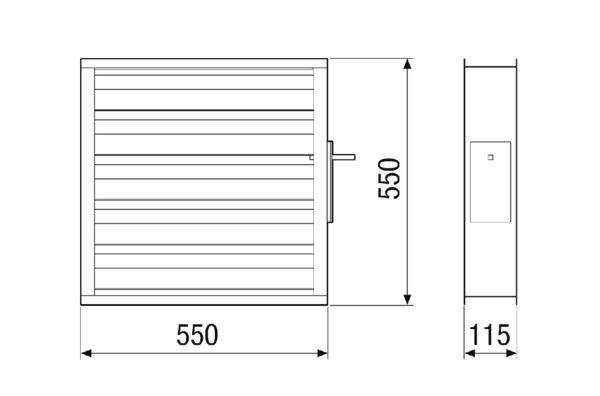 VKM-MV4512-V-DA IM0023234.PNG Verschlussklappen motorisch für zentrale raumlufttechnische Kompaktgeräte RLT mit Wärmerückgewinnung. Passend zum RLT-Gerät mit gleicher Bauartbezeichnung