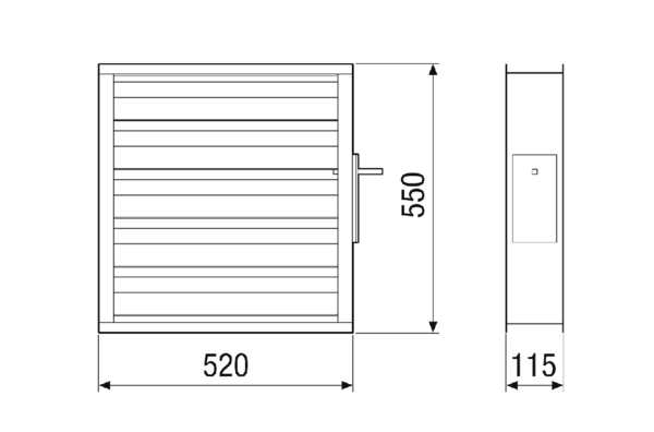 VKM-MV4516-H-DA IM0023236.PNG Verschlussklappen motorisch für zentrale raumlufttechnische Kompaktgeräte RLT mit Wärmerückgewinnung. Passend zum RLT-Gerät mit gleicher Bauartbezeichnung