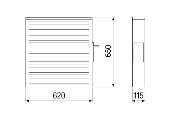 VKM-MV4523-H-DA IM0023240.PNG Verschlussklappen motorisch für zentrale raumlufttechnische Kompaktgeräte RLT mit Wärmerückgewinnung. Passend zum RLT-Gerät mit gleicher Bauartbezeichnung