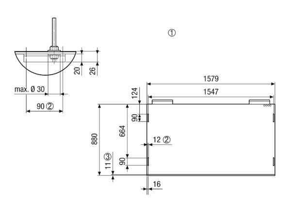 geniovent.x 600 H W-E-SO IM0023296.PNG Dezentrales RLT Gerät mit sehr hoher Wärmerückgewinnung.  Mit Enthalpie-Wärmetauscher, Außen- und Fortluftanschlüsse auf der Rückseite, Ausblasung oben, komplett verkleidet. CO2-Sensor im Gerät integriert. Mit App zur mobilen Geräte-Ansteuerung