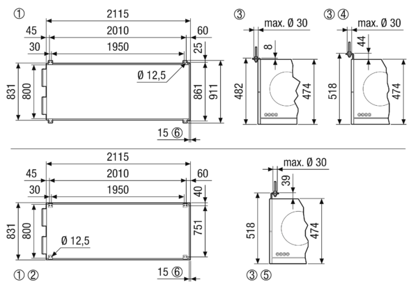 geniovent.x 900 F L-G-SU-K IM0023300.PNG Dezentrales RLT Gerät mit sehr hoher Wärmerückgewinnung.  Mit Kreuz-Gegenstrom-Wärmetauscher und Vorheizregister, Außen- und Fortluftanschlüsse links, Ausblas oben, CO2-Sensor im Gerät integriert. Mit App zur mobilen Geräte-Ansteuerung