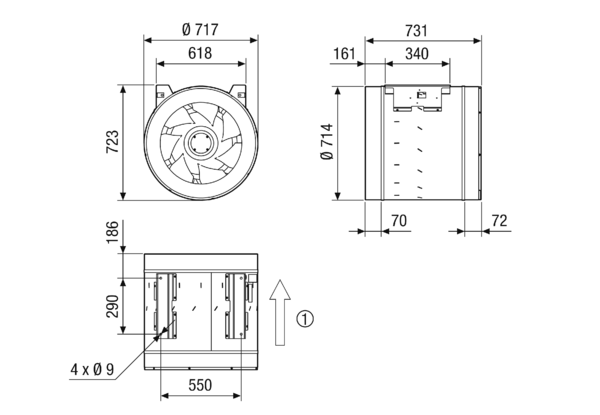 EDR 71-2 IM0023310.PNG Diagonal-Ventilator für Rohreinbau, DN 710