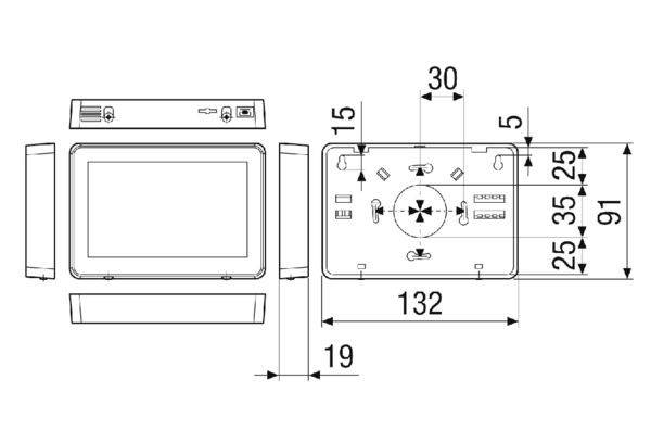 RLS T1 SYS IM0023352.PNG Raumluftsteuerung als Touch-Bedienteil passend zu geniovent.x-Geräten. Mehrgerätefähig bis 10 geniovent.x - Geräte