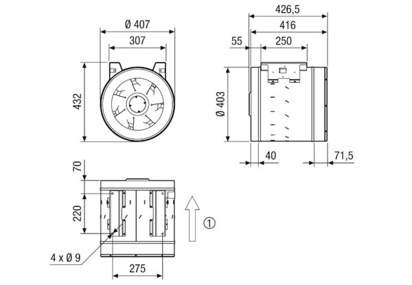 EDR 40-2 IM0023441.PNG Diagonal-Ventilator für Rohreinbau, DN 400