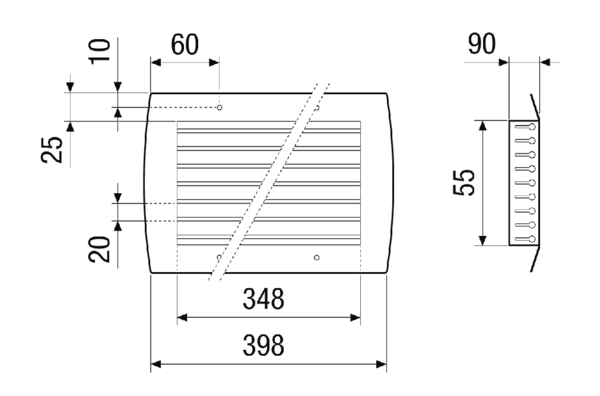 LGR 32/6 IM0023504.PNG Innengitter zur Be- und Entlüftung für den Einbau in Rohrleitungen, Stahlblech, verzinkt, max. 200 m³/h